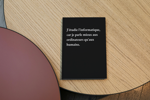 J'étudie l'informatique, car je parle mieux aux ordinateurs qu'aux humains