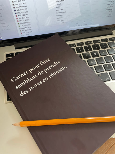 Carnet pour faire semblant de prendre des notes en réunion